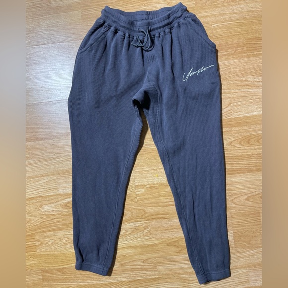 YOUNGLA-waffle knit cuffed joggers - Picture 2 of 4